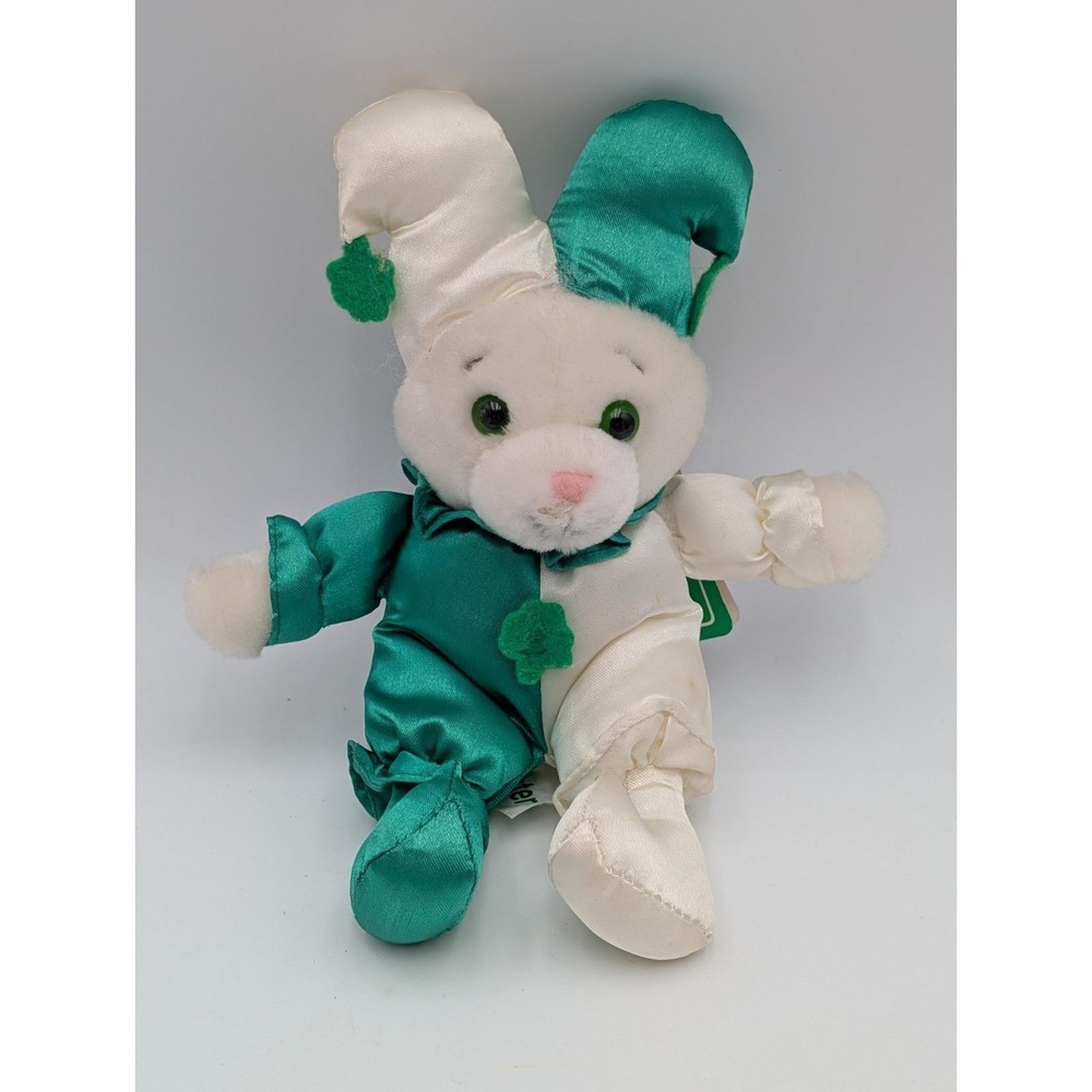 Russ Chester Jester Clown Plush 8 Inch Green White Luv Pet Stuffed Animal Toy